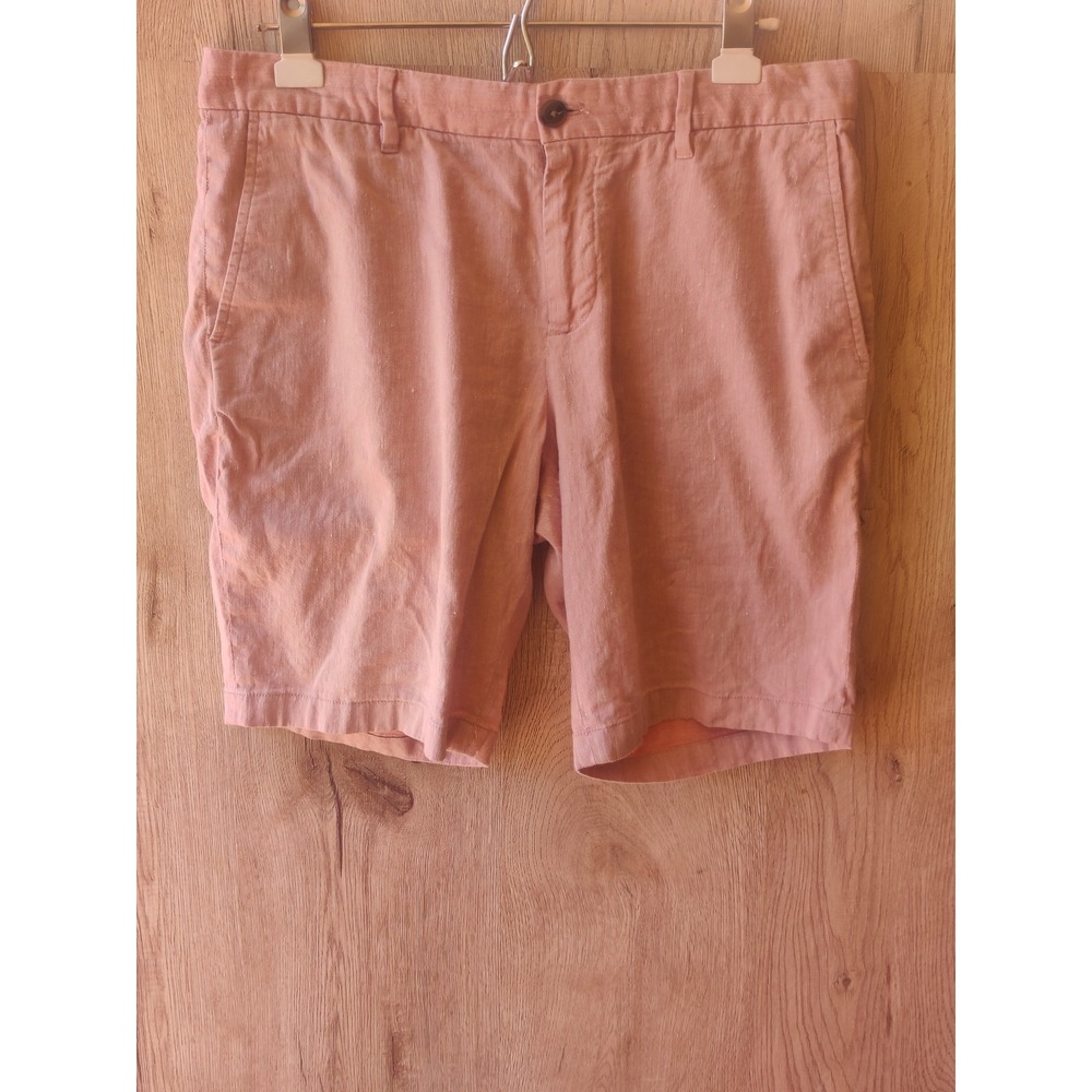 Dan John Boys 12/14  Linen Blend Flat Front Shorts Salmon Pink Casual Size L
